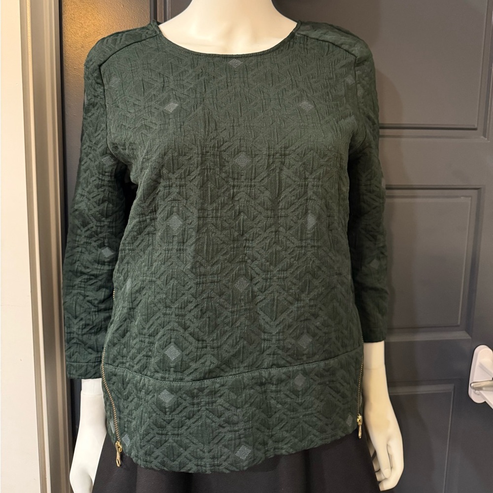 J. Crew Green Textured Sweatshirt